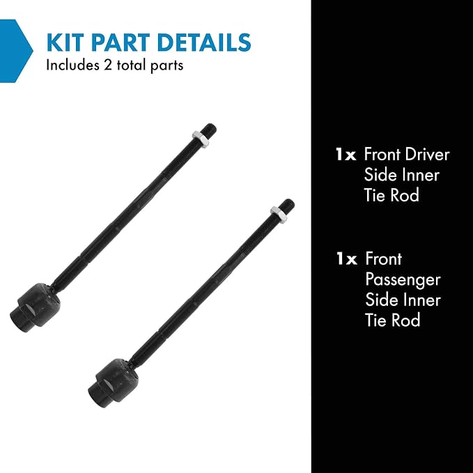 TRQ Front Inner Tie Rod Set 2 Piece Compatible with 2004-05 Chevrolet Classic 97-03 Malibu 99-04 Oldsmobile Alero 97-99 Cutlass 99-05 Pontiac Grand Am