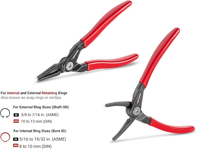 TEKTON 5 Inch Retaining Ring Pliers Set, 2-Piece | PRR90008