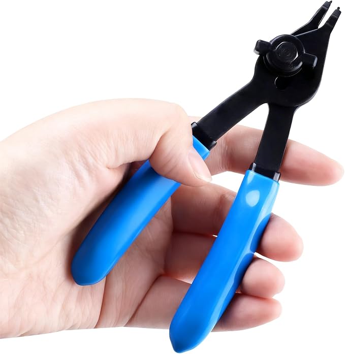 8MILELAKE 12pcs Snap Ring Plier Set, Heavy Duty Internal/External Circlip Pliers Kit, Retaining Ring Circlip C Clip Pliers Straight/Bent Jaw Tips for Automotive & Machinery Maintenance