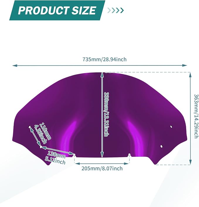 Motorcycle Windshield Windscreen Wind Splitter Fit for Harley Road Glide FLTRXSE 2023-later FLTRX FLTRXSTSE 2024-later for Dual Headlights (Purple)