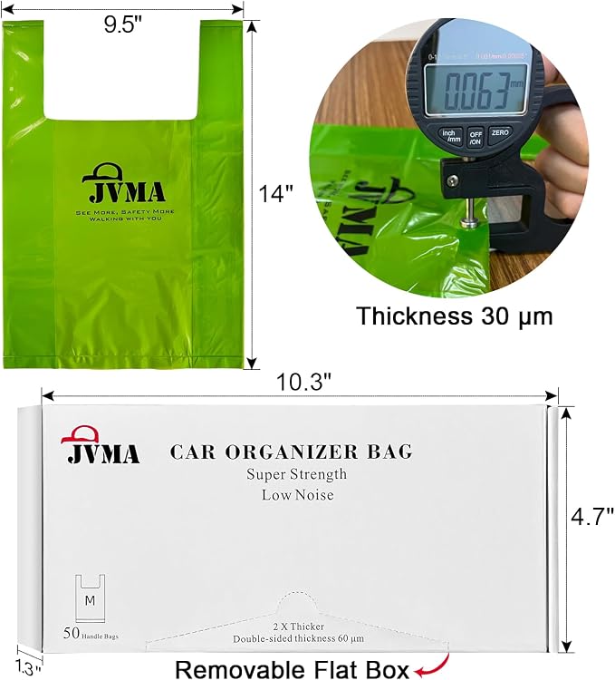 JVMA Car Trash Bag Hanging Hook Car Garbage Bag, 1 Hook 1 Gallon100 Bags