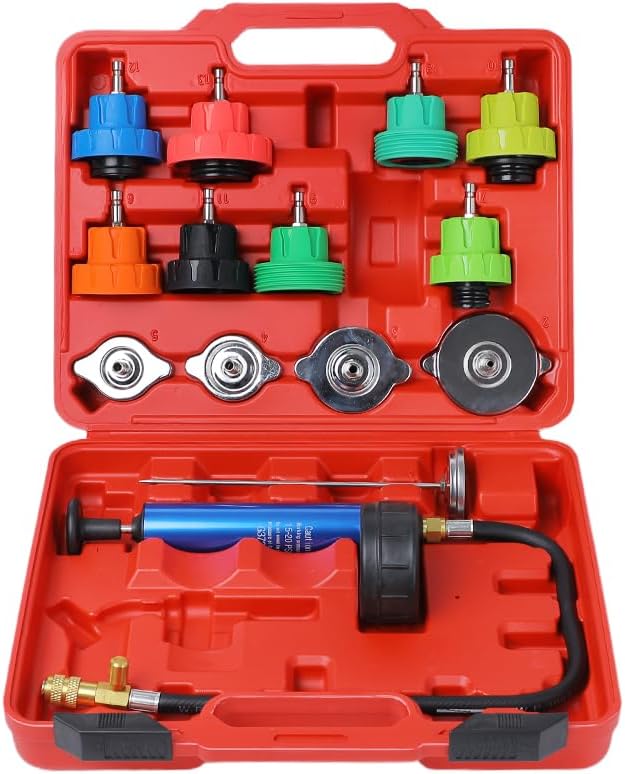 14pcs Cooling System Pressure Tester kit Automotive Radiator Pressure Tester for Motorcycle Car Truck