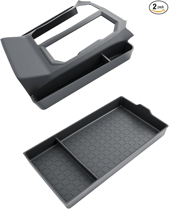 SKTU 2PCS for 2026 Toyota RAV4 Center Console Mat for 2026+ Toyota RAV4 (LE/SE/XLE Premium/Woodland/XSE/Limited) Non-Slip Console Pad & Gear Shift Panel 2026 RAV4 Accessories Side Storage Box