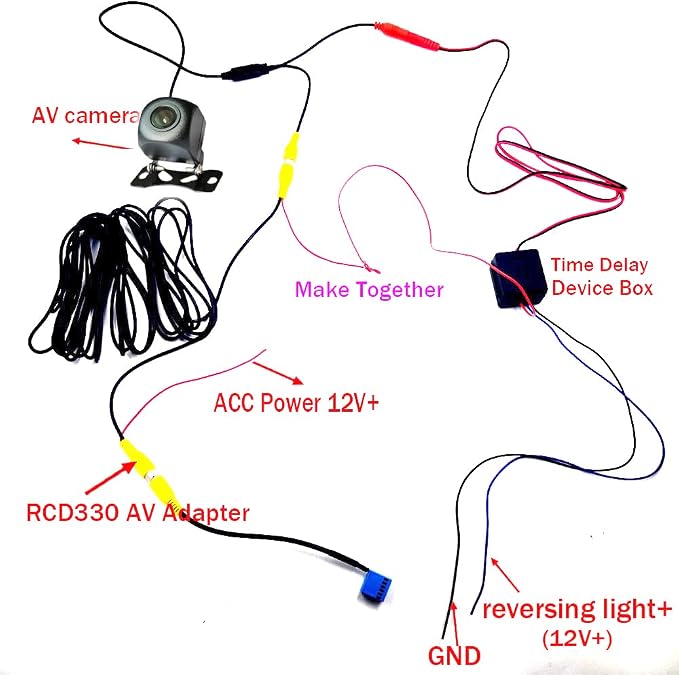 Backup Camera Rear View Reverse Camera Fit for RCD360 PRO2/PRO3/PRO3S/PRO Night Vision Waterproof AV AHD 720P 170° Wide View Angel Parking Camera only Used for SCUMAXCON RCD360 PRO Series