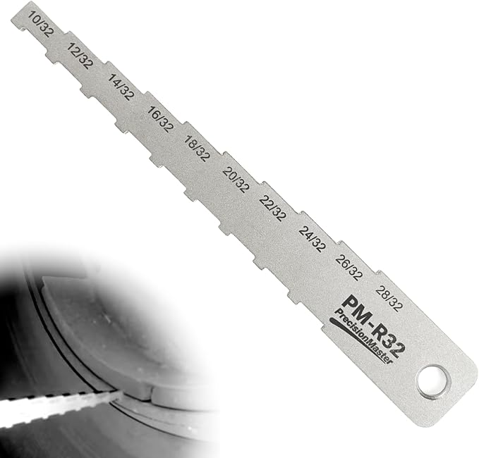 Brake Pad Measuring Tool – 32nds Brake Pad Thickness Gauge, 2-in-1 Technician Gauge for Brake Lining & Drum Wear, Stainless Steel Pocket Tech Gauge for Cars, Trucks, SUVs, (10/32-28/32)