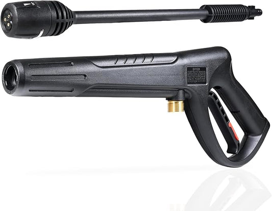 Pressure Washer Gun Wand & 3-in-1 Adjustable Nozzle, M22-14mm Fitting Compatible with Ryobi, Powerstroke, Greenworks, Husky, Raptor Blast, Electric Power Washer