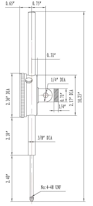 Accusize 0-2" Dial Indicator, Resolution: 0.0005", P900-S112 | 0-2" x 0.0005", AGD2 Style, Lug Back