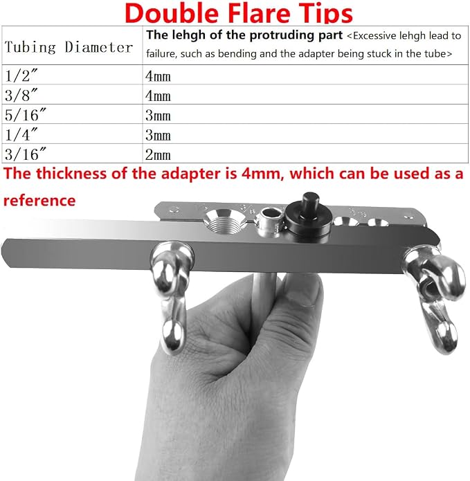 Brake Line Flaring Tool Kit, 3/16", 1/4", 5/16", 3/8" and 1/2” Double & Single Tubing Flare Tool for Copper and Aluminum Fuel Line Tube