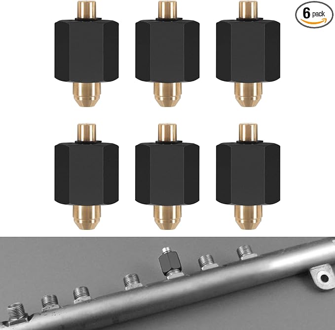 Bonbo 9864A 9864 Diesel Rail Fuel Injector Block Off Cap Tool Set, Fuel Pressure Test Adapter Kit for 2007-2018 Dodge Ram Cummins 6.7L, and 2006-2010 GMC Chevy Duramax 6.6L LBZ LMM, 6-PCS Set