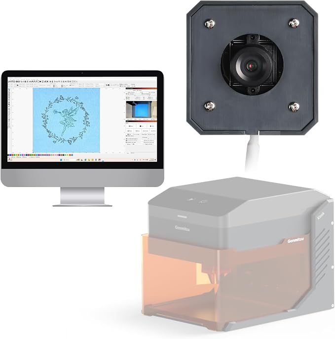 Genmitsu Camera for Laser Engraver, Perfect for Kiosk Kortek Laser Engraving Machine, Laser Cutter Accessory Compactible with Lightburn, Precise Positioning & Work Preview
