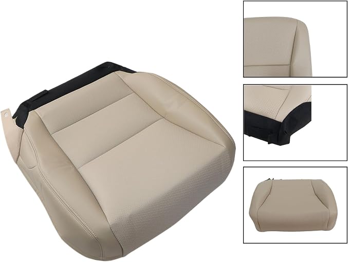 FZJDSD Light Tan Driver & Passenger Side Bottom & Top Lean Back Microfiber Leather Replacement Seat Covers Compatible with Honda Accord 2013 2014 2015 2016 2017