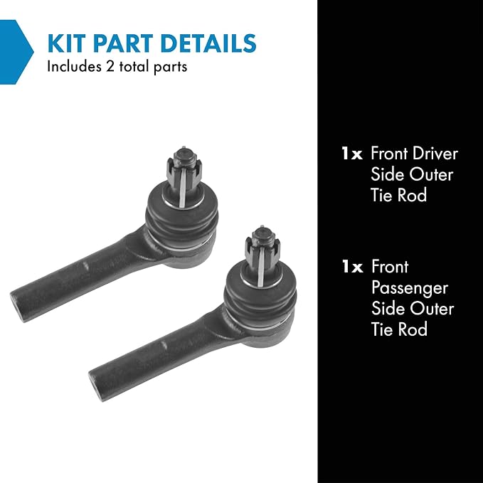 TRQ Outer Driver and Passenger Side Tie Rod Set 2 Piece Compatible with 04-05 Chevrolet Colorado 06 Chevrolet Colorado 04-05 GMC Canyon 06 GMC Canyon 06 Isuzu i-280 06 Isuzu i-350