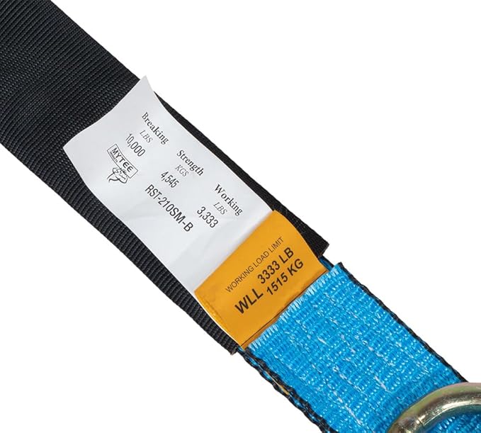 Mytee Products 8 Pack 2" x 120" Car Tie Down Straps for Trailer with Flat Hook - 3333 LB WLL Blue Lasso Style Tire Strap for Car Trailer with Ratchets - Vehicle Tie Down Wheel Straps for Hauling Cars