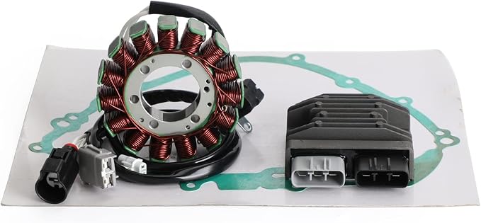Magneto Stator+Voltage Rectifier+Gasket Fits for Yamaha YXR700 YXR700F Rhino 700 2008-2013, YXM700 Viking 700 2014-2017, YXC700 Viking 700 VI 2015 5B4-81410-00, 1XD-81410-00