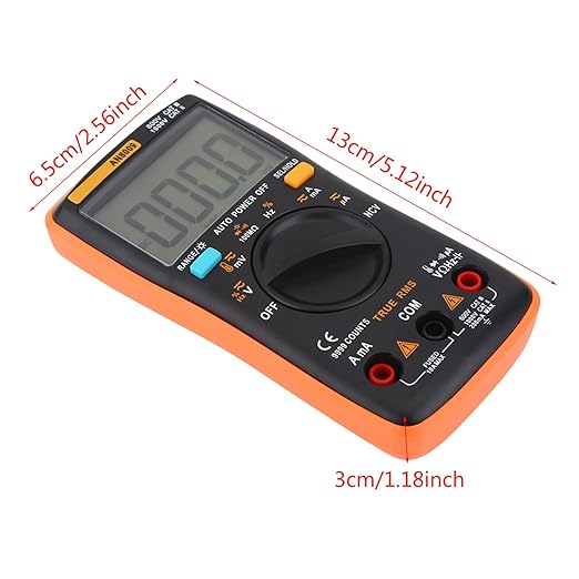 Digital Multimeter Tester AN8009 with Bag, Voltmeter Multimeter with Backlit LCD Display, Voltage Ammeter OHM Meter with 16 in 1 Multifunctional Test Line
