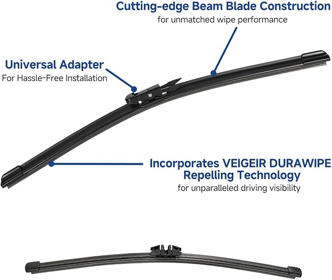 3 Pack Windshield Wiper Blades Compatible with 2015-2023 Ford Edge Original Factory Quality Front Rear Wipers Blade Set for My Car - 28" 28" 15"