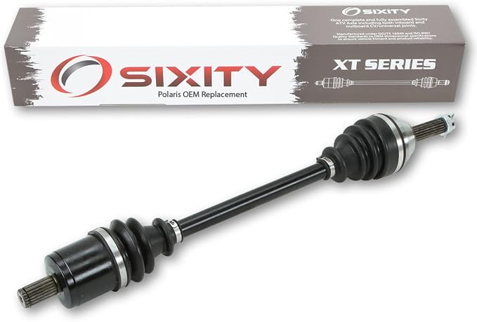 Sixity XT CV Axle for Polaris 1332423 | Complete axle assembly with a 5140 chrome steel shaft, inboard and outboard CV joints, fully assembled