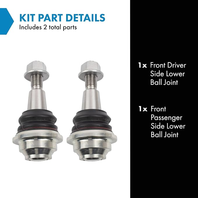 TRQ Front Lower Driver and Passenger Side Ball Joint Set Compatible with 21-25 Cadillac Escalade 21-25 Escalade ESV 21-25 Chevrolet Suburban 21-25 Tahoe 24-25 Silverado 1500 21-25 GMC Yukon