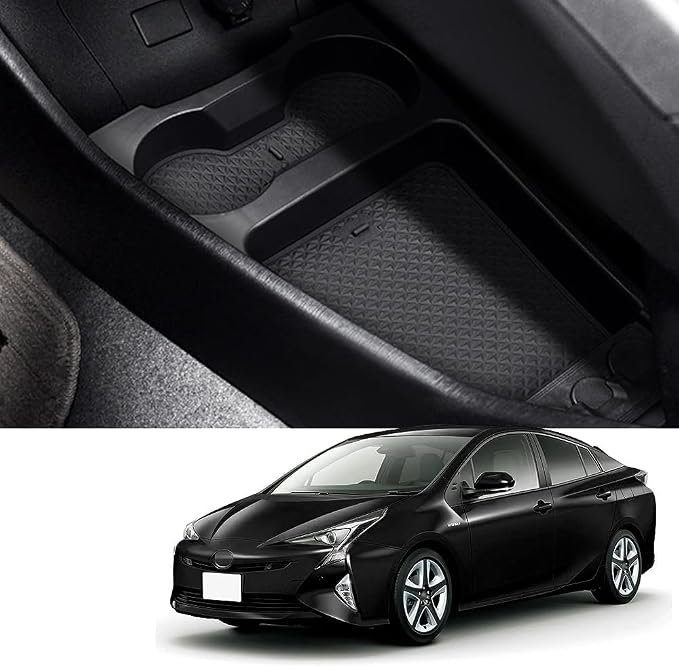 LUWU Prius XW30 Low Center Console Organizer for 2010 2011 2012 2013 2014 2015 Prius Accessories Armrest Console Storage Box Glove Organizer Tray ABS Material (Black)