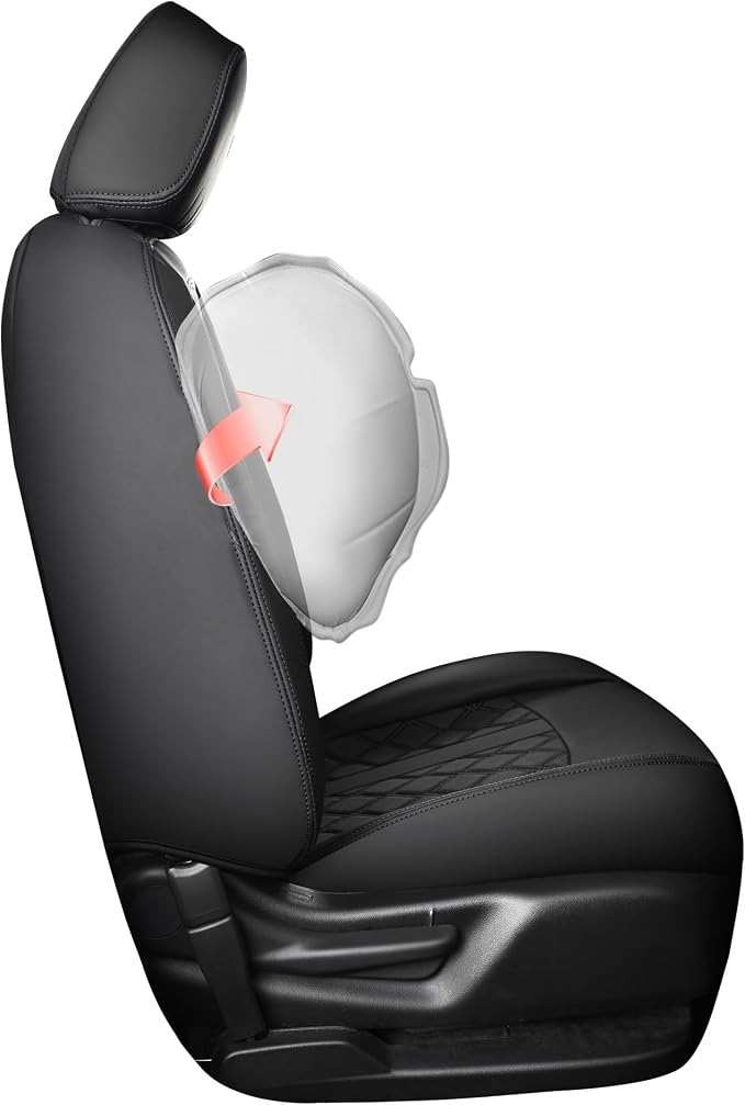 Huidasource Nissan Titan Seat Covers, Waterproof Cushion Covers Custom Fit for Nissan Titan/Titan XD 2016-2024 SV PRO-4X SL Platinum Reserve Crew Cab Faux Leather Seat Protectors (Fullset/Black)