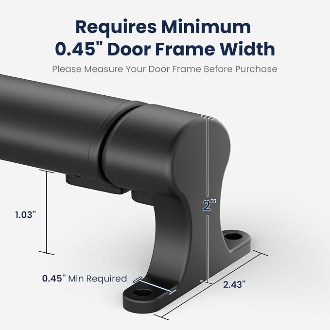 Safoner Aluminum RV Screen Door Handle Grab Bar- Adjustable Camper Screen Door Crossbar Accessories for Trailer RV Entry Support- Sturdy Push Protector for Easy Exit Assist and Pull Grip- Black