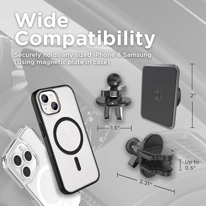 Magnetic Phone Holder for Car - Magnetic Air Vent Phone Mount, 360 Adjustable Hands-Free Car Phone Holder Ultra Strong Magnets, Compatible with iPhone 14/15/16/17, Iphone Air & Smartphone