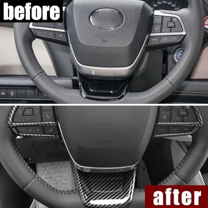 ERIDANUS Auto Accessories Fit for Toyota Sienna 2025 2024 2023 2022 2021 Button Switch Cover Trim (Carbon Fiber Style) ABS 3 PCS