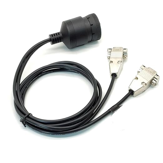 J1939 Deutsch 9Pin Connector to Dual DB9 Female CAN Cable，CAN Bus Diagnostic Adapter Cable for Heavy Duty Vehicles 1Meter