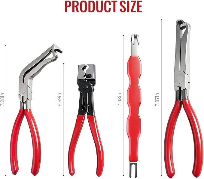 4-Piece Electrical Disconnect Pliers for Cars, Electrical Connector Separator Tool,Automotive Electrical Disconnect Pliers Set for Coil Pack & Hose Clamps for All Cars