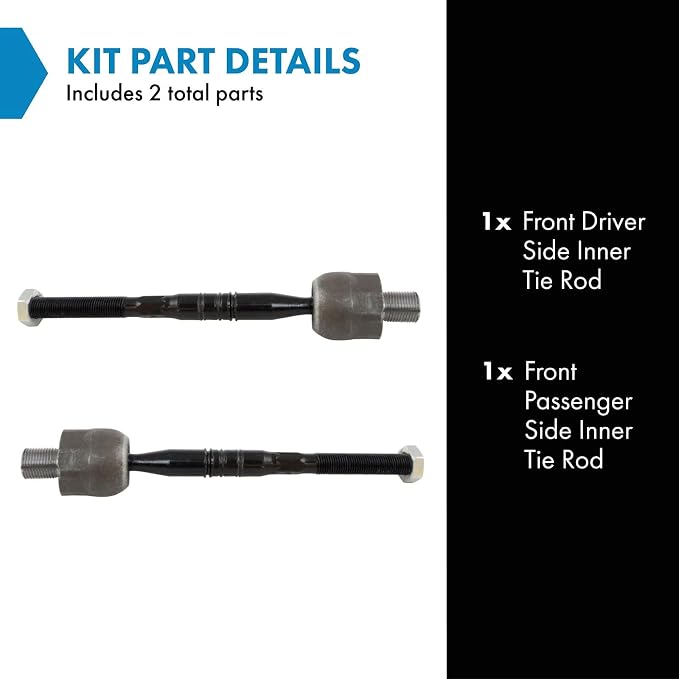 TRQ Inner Driver and Passenger Side Tie Rod Set 2 Piece Compatible with 2004-2009 BMW X3 2007-2013 BMW X5 2008-2014 X6