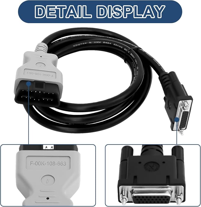 OBDii Diagnostic Tool OBD2 Diagnostic Tool F-00K-108-663 for Mdi2 Multiple Diagnostic Cable,Replace F-00K-108-663 EL-52100-1 1699200142 Cable for MDI II EL-52100 for GM Diagnotic Scanner-16 Pin