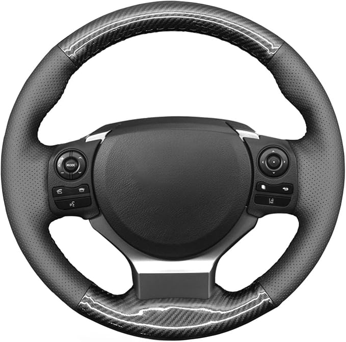 MEWANT Car Steering Wheel Cover for Lexus is 200t 250 300 350 F Sport/RC/CT 200h / NX PU Carbon Fiber & Microfiber Leather Steering Wheel Wrap