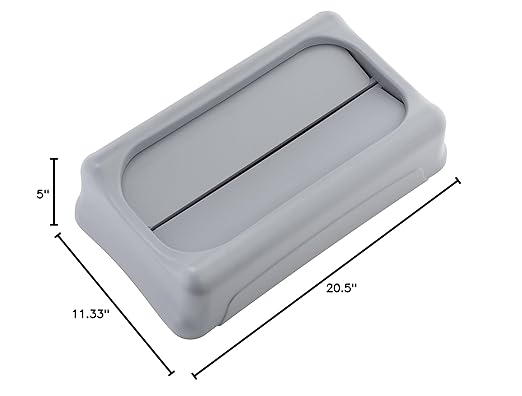 Rubbermaid Commercial Products SLIM JIM Swing Lid for Use with 16/23 GAL Vented Slim Jim Containers, for Kitchens/Classrooms/Offices/Back of House, Black