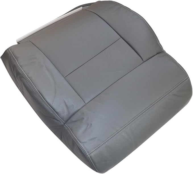 SecosAutoparts Driver Side Bottom & Top Lean Back Replacement Leather Seat Cover Med Flint Gray Compatible with Ford F-150 2004 2005 2006 2007 2008