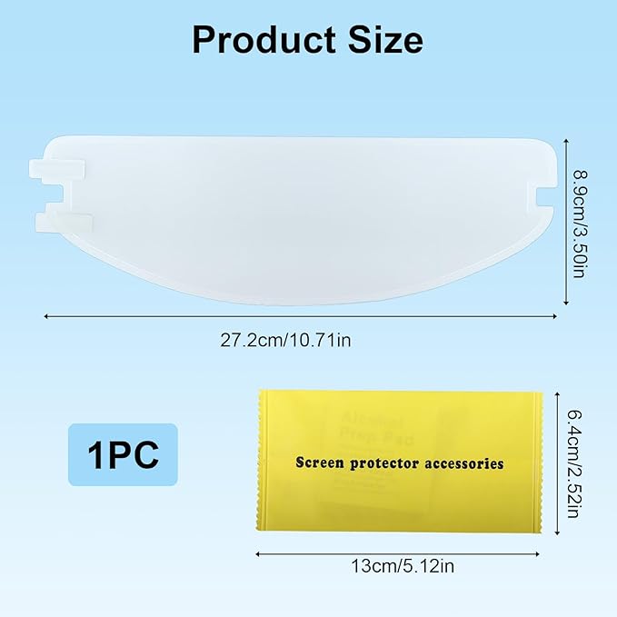 1PCS Universal Helmet Shield Anti Fog Film,Motorcycle Helmet Anti Fog Protective Layer, Rainproof & Hydrophobic Visor Film Insert for Clear Riding Vision in All Weather Conditions