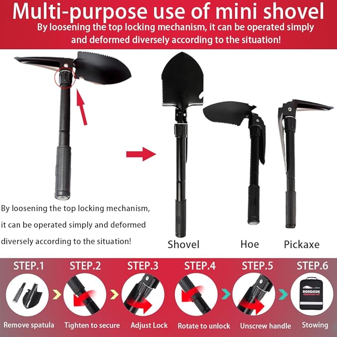 LIANXIN Emergency Car Kit - Premium Roadside Assistance Kit for Cars with Jumper Cables, Headlamp, Folding Shovel & Tow Strap All-in-One Vehicle Safety Kits for Winter, Travel, Survival (Men & Women)