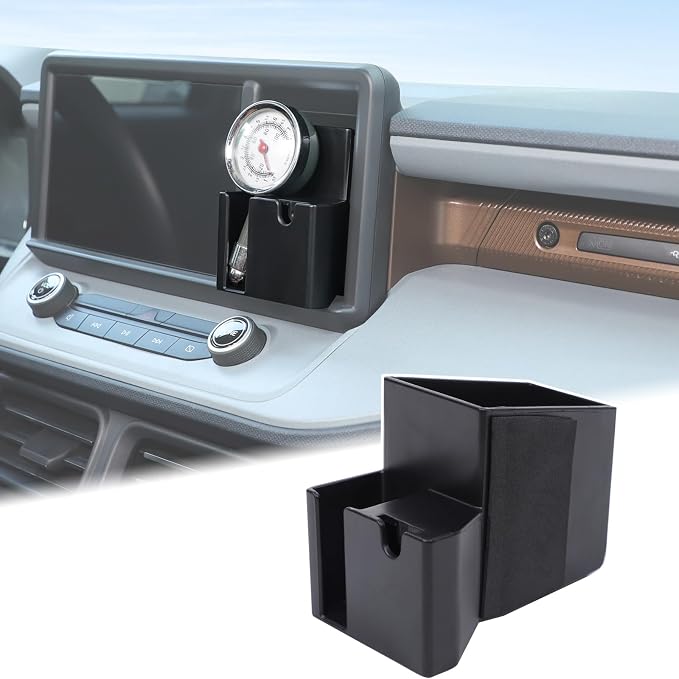 Aunginsy Center Console Dashboard Storage Box Compatible with Ford Maverick 2022 2023 2024 Multimedia Display Right Side Panel Drawer Organizer Tray Navigation Screen Side Cubby Insert ABS Accessories