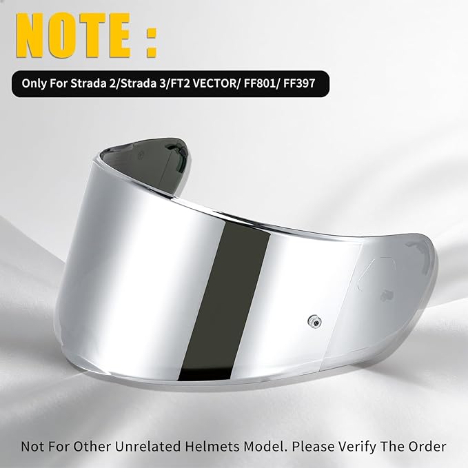 Helmet Visor Shield for SEDICI Strada II and Strada 3 /FF397/FF801Motorcycle Helmets Visor (Chrome Silver)