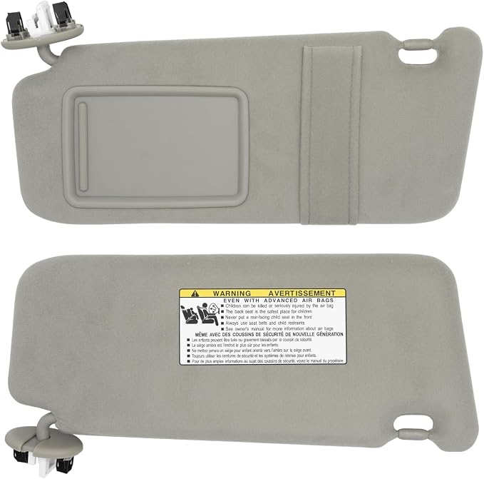 NHILES Left Driver Side Sun Visor Fits for Toyota Camry 2007 2008 2009 2010 2011 Replacement Sun Shade with Light # 74320-33F00-B0 (Gray)
