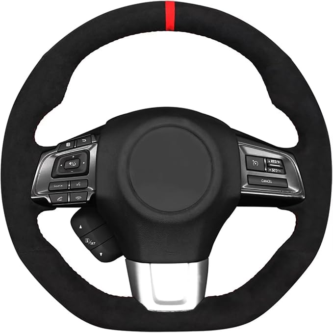 Custom Fit OEM Suede Carbon Fiber Leather Steering Wheel Cover for Subaru WRX STI 2015 2016 2017 2018 2019 2020 2021 / Subaru Levorg 2015-2019 Interior Accessories (3)