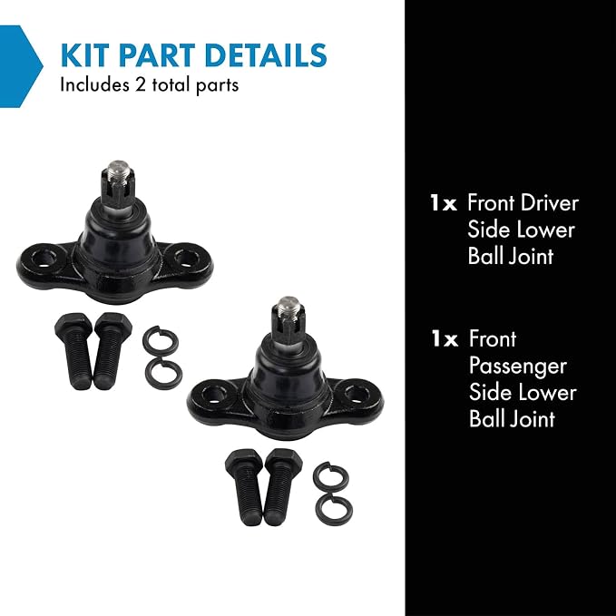 TRQ Front Lower Driver and Passenger Side Ball Joint Set Compatible with 07-10 Hyundai Elantra 11-12 Elantra Touring 10-13 Kia Forte Forte Koup 07-10 Rondo 07-10 Optima 06 Optima 5th Vin Digit E