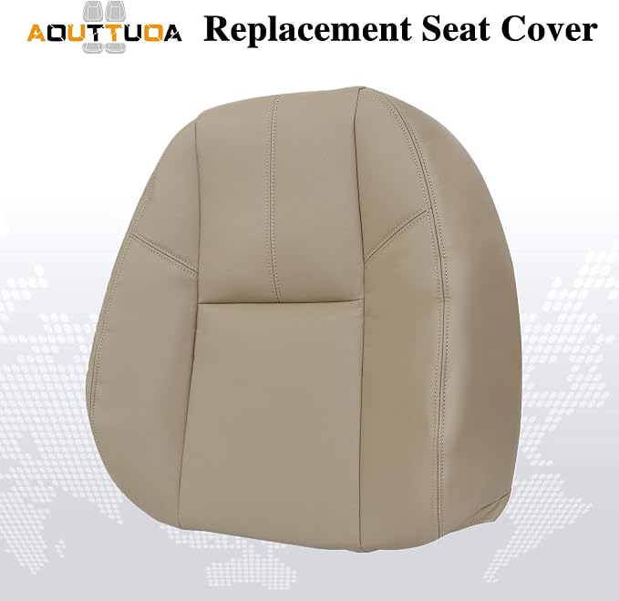 Driver & Passenger Side Bottom & Lean Back Covers #333 Light Tan Compatible with Chevy Silverado Tahoe Suburban Avalanche GMC Sierra Yukon 2007 2008 2009 2010 2012 2013 2014