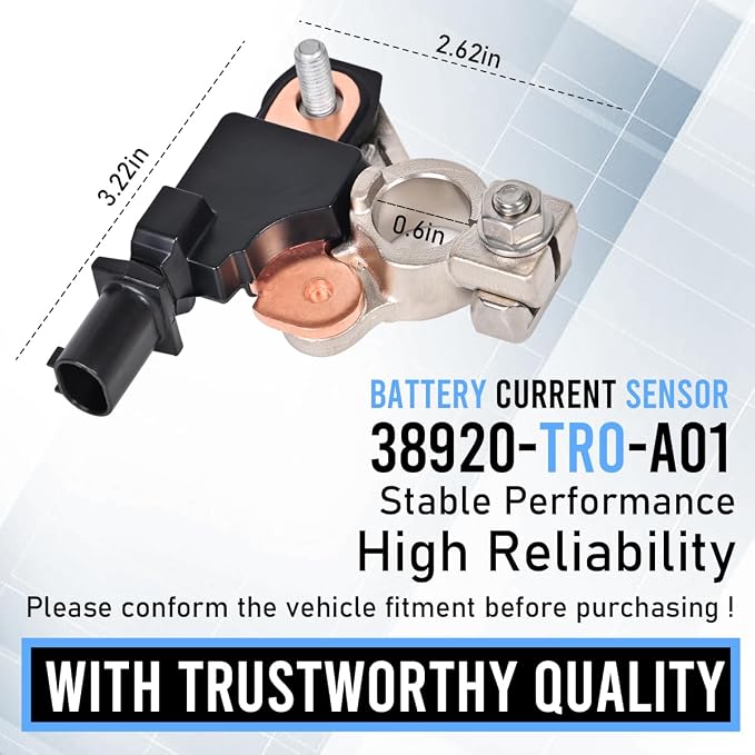 EKLN Battery Current Sensor Battery Temperature Voltage Sensor Fit for 2012-2015 Honda Civic CRV 2013-2018 Acura RDX 2013-2021 Acura ILX Replaces OE# 38920-TR0-A018920-TR0-A02
