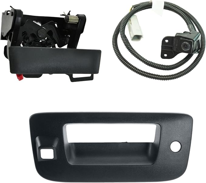 TRQ Rear View Camera Kit Black Compatible with 2009-2010 Chevrolet Silverado 2500 HD Silverado 3500 HD GMC Sierra 2500 HD Sierra 3500 HD GM1960101