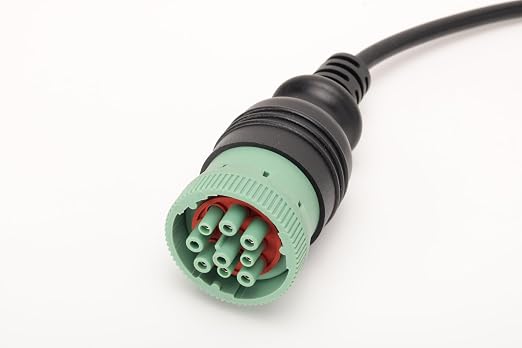 Wirenest® Diagnostic Cable for John Deere EDL V2 & V3 Service Advisor — Replacement for DS10050 / DS10039, Standard W1 (9-Pin Deutsch) Interface, 6FT Heavy-Duty Cable with Molded Connectors