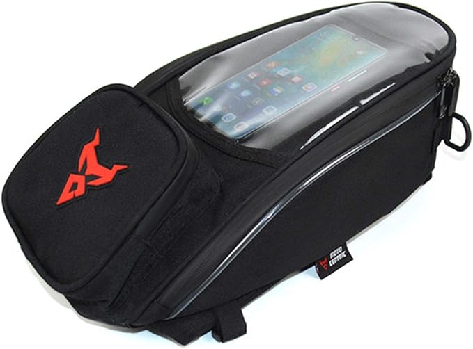 Naysku Motorcycle Tank Bag, 7Inch Touch Screen Motorcycle Bag Fuel Tank Magnetic Bag, Water-Repellent, Large Capacity and Multiple Compartments, for Outdoor Activities