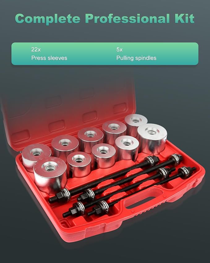 SCITOO 27PCS Automotive Universal Tools Press and Pull Sleeve Kit Bush Bearing Removal Insertion Tool Set