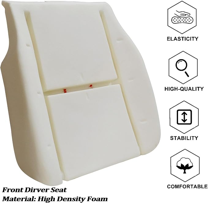 GXARTS Cloth Front Driver Bottom Replacement Seat Cover & Foam Cushion Fit for Chevy Silverado Tahoe Suburban Avalanche GMC Yukon Sierra 1500 2500HD 3500HD 2007 2008 2009 2010 2011 2012 2013 2014