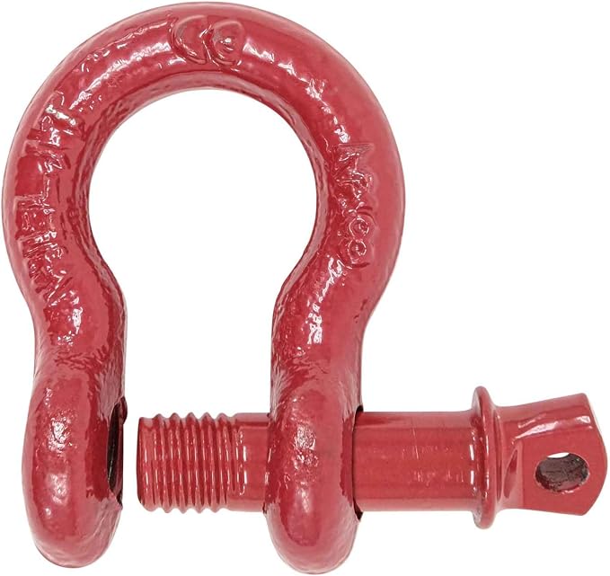 Mytee Products 3/8" Anchor Shackle Forged Carbon Steel w/Alloy Screw Pin WLL # 1.0 Ton (2,000 Lbs.) | Double Rust Protection Heavy Duty D Ring Shackle for Towing, Rigging & Vehicle Recovery (10 Pack)