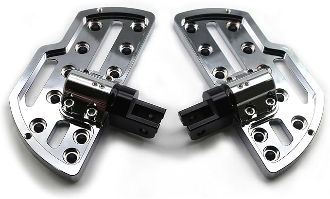MZS Motorcycle Foot Pegs Front Compatible with Goldwing GL1800 GL 1800 2001-2024, Adjustable Gold Wing Driver Floorboards Touring Rider Footboards Accessories Chrome